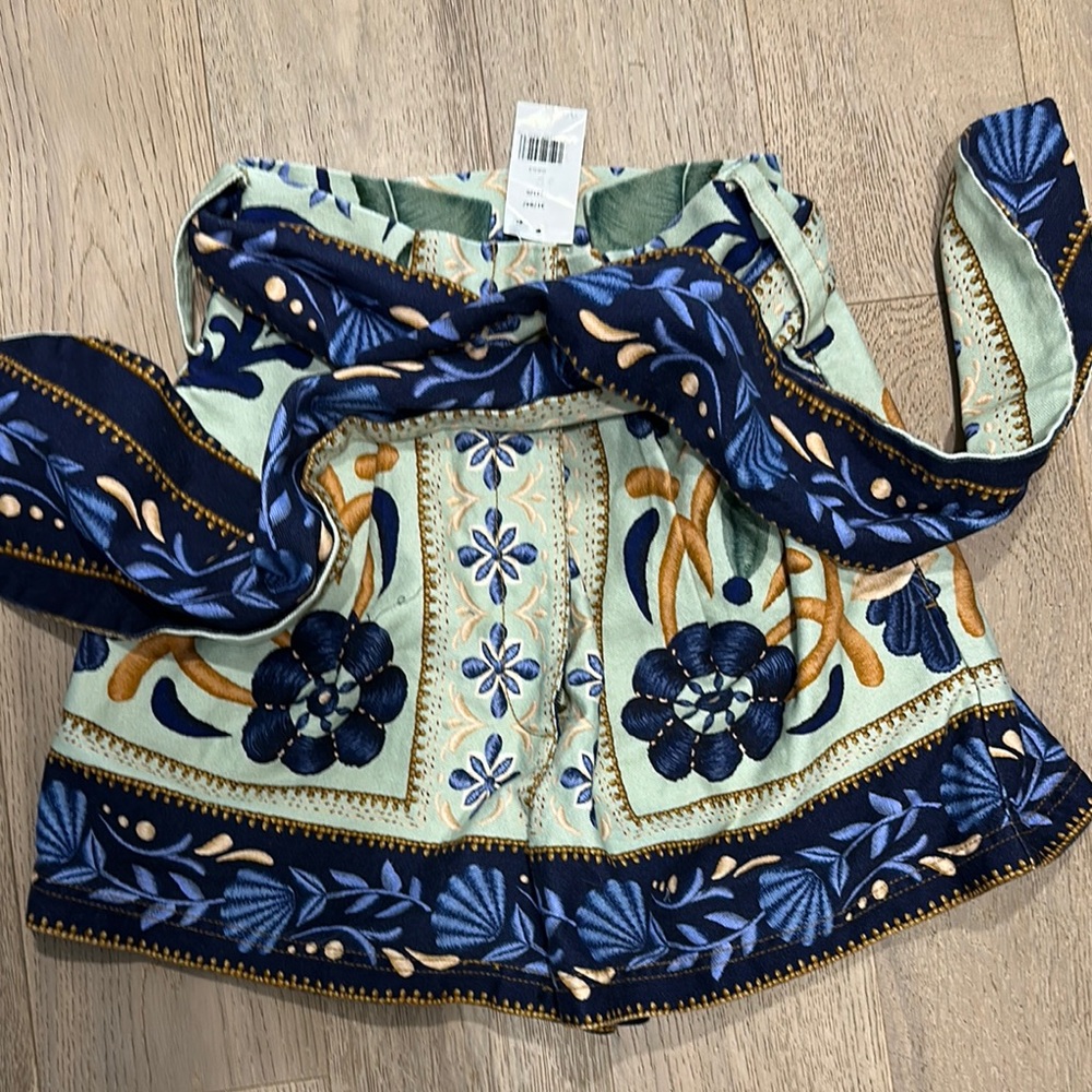 FARM Rio Blue and Green Patterned Women Shorts